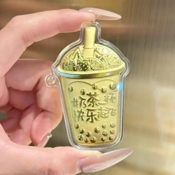含金工艺品汉堡奶茶薯条手机链挂饰钥匙扣包包挂件儿童节礼物送礼