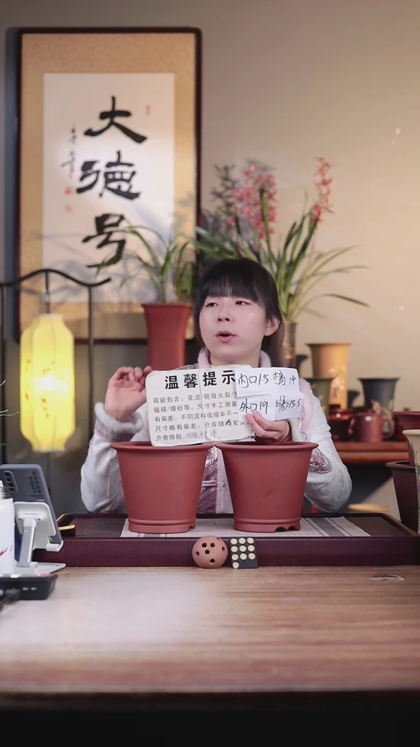 【闪购商品】紫砂花盆瑕疵清水泥圆斗笠一对无托