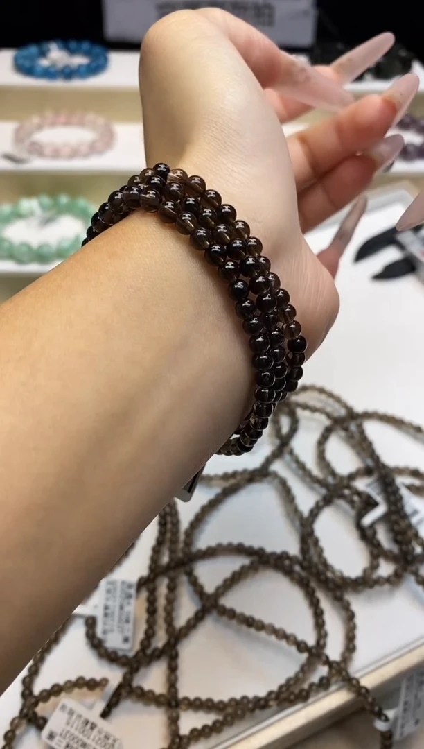 未镶嵌手串水晶茶晶三圈4.5mm