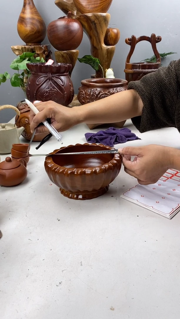 香樟木A61竖条纹碗/尺寸