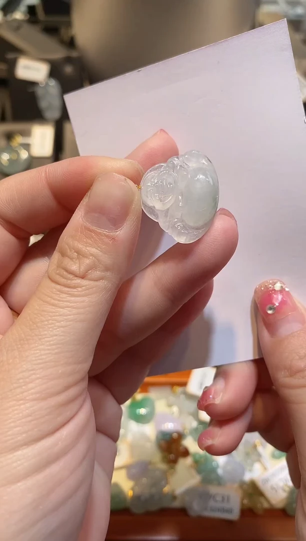 【闪购商品】翡翠颈饰18K金镶嵌天然A货翡翠一件