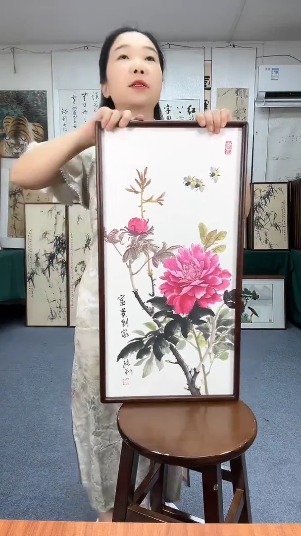 国画35*68实木画框顺丰包邮手绘