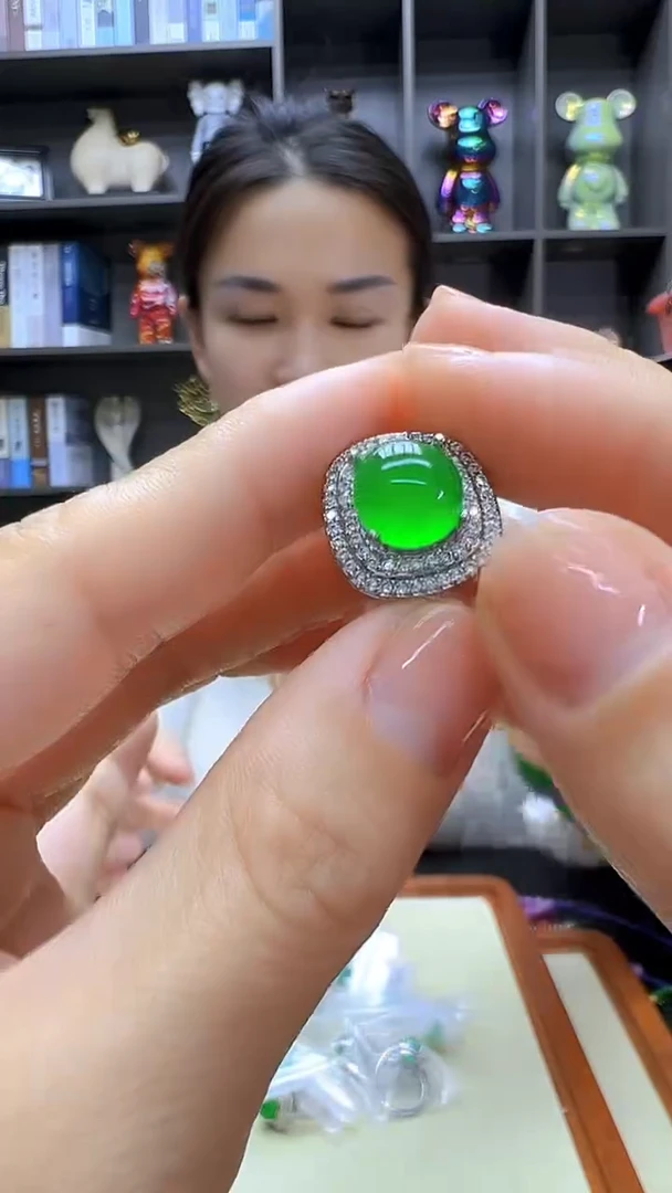 翡翠银S925镶嵌颈饰沉白diy劲饰
