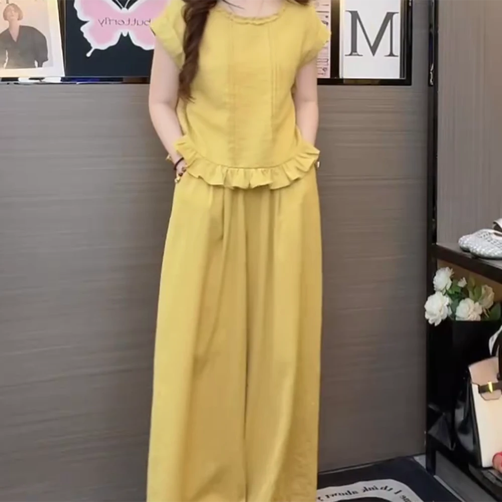 【夏夜白茶】夏季新款洋气百搭宽松休闲显瘦套装C5243