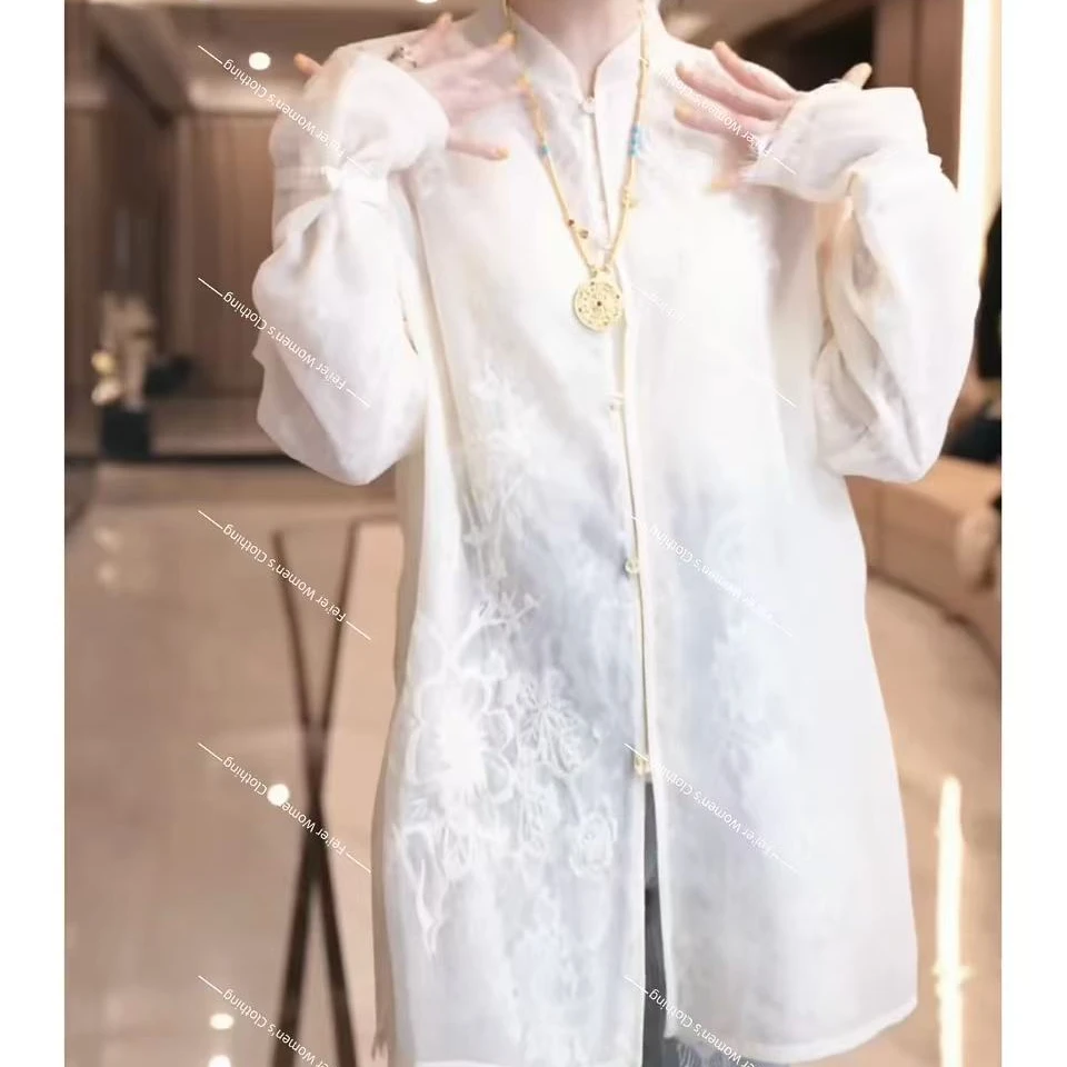 飞儿【绣花衬衫】2025春季新款时尚重工高级感衬衫上衣
