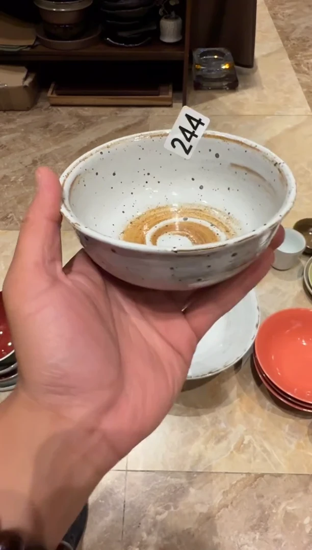 陶瓷244 微瑕  白麻点小碗1个