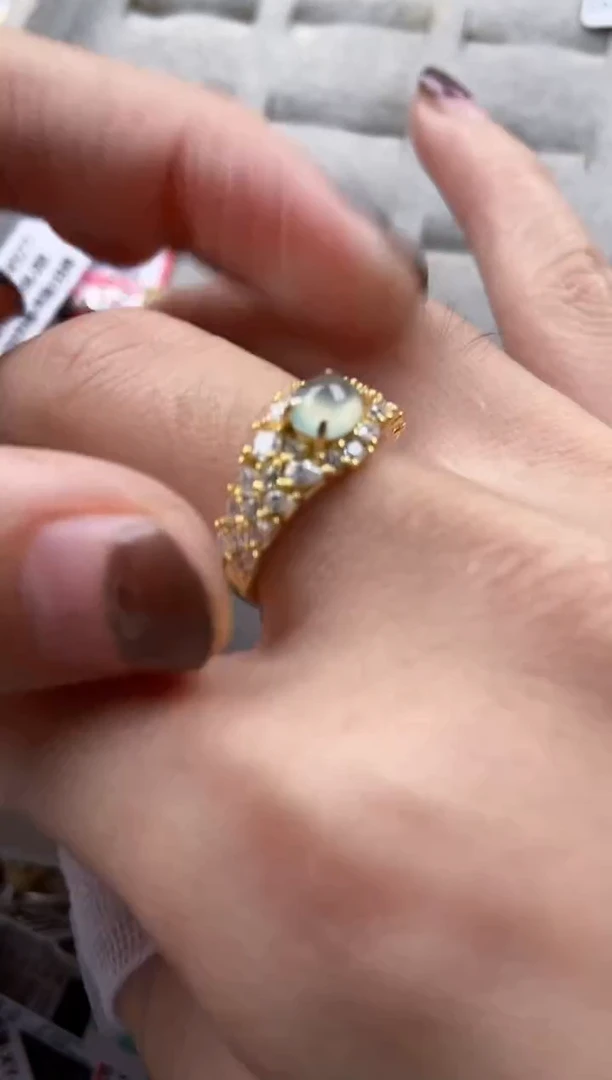 银S925镶嵌戒指翡翠777  7