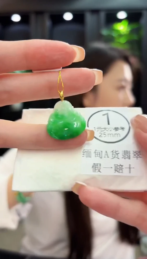 颈饰18K金镶嵌翡翠 缅料A货/支持复检/一件
