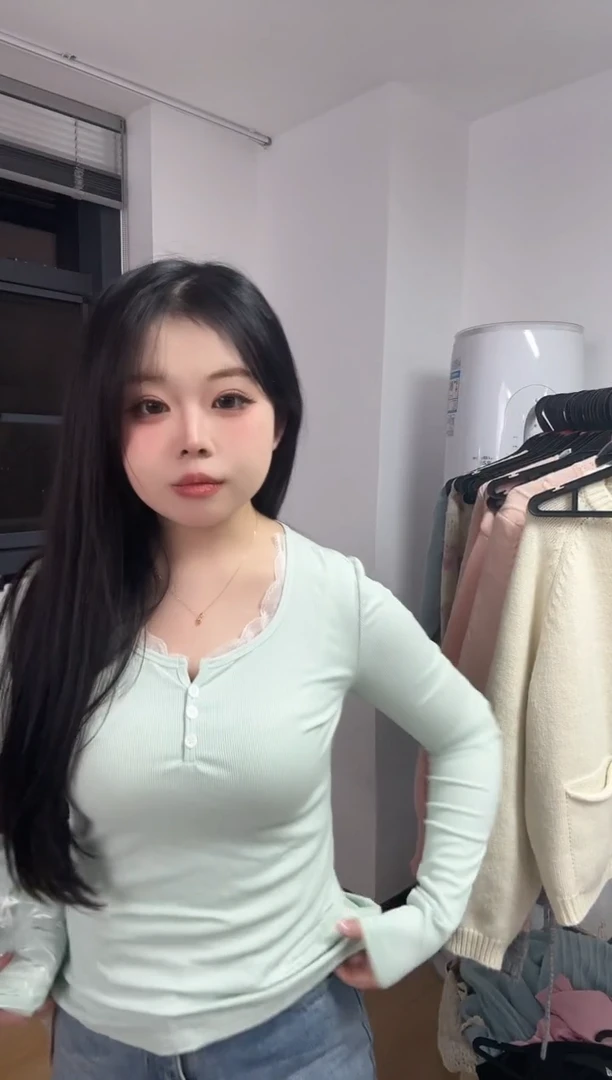 微胖女生毛衣孤品开衫上衣薄荷L