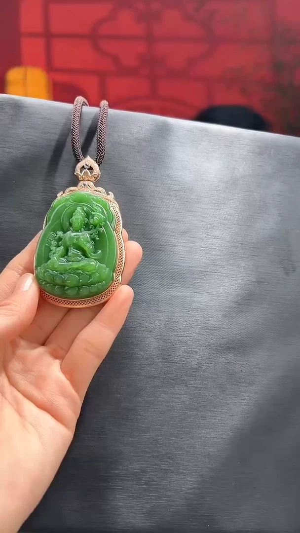 【闪购商品】和田玉吊坠(不含链)18K金镶嵌多样性发一167