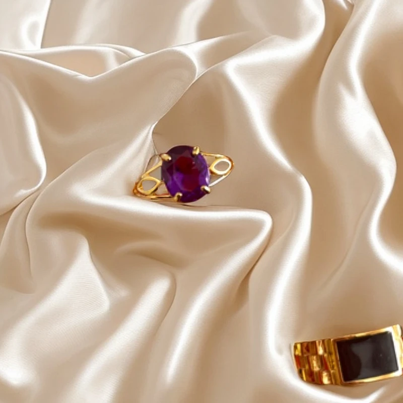 合金戒指 合金戒指女久不掉色活口小众设计宝石指环饰品