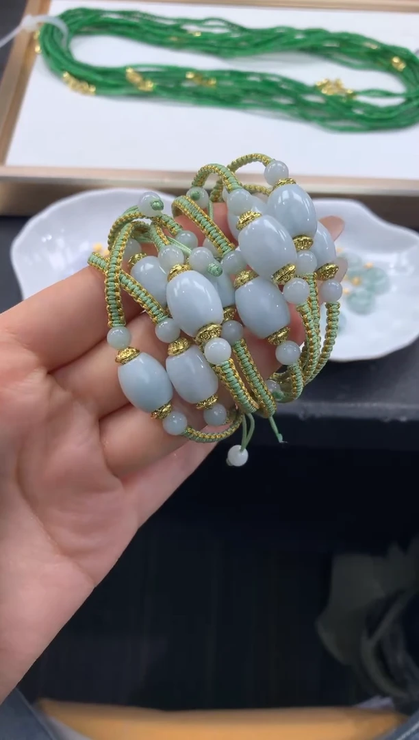 未镶嵌手绳翡翠FC533 翡翠路路通手绳 多样性发其一