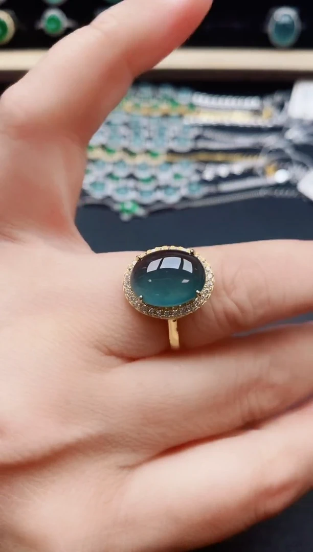 翡翠戒指银S925镶嵌321321