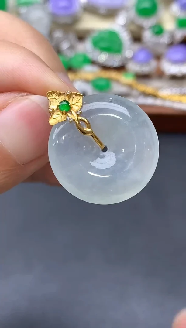 颈饰18K金镶嵌翡翠229-中国好珍宝