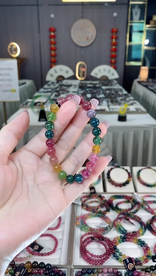 未镶嵌老矿碧玺单圈手串8mm+碧玺多样性发货一条hon