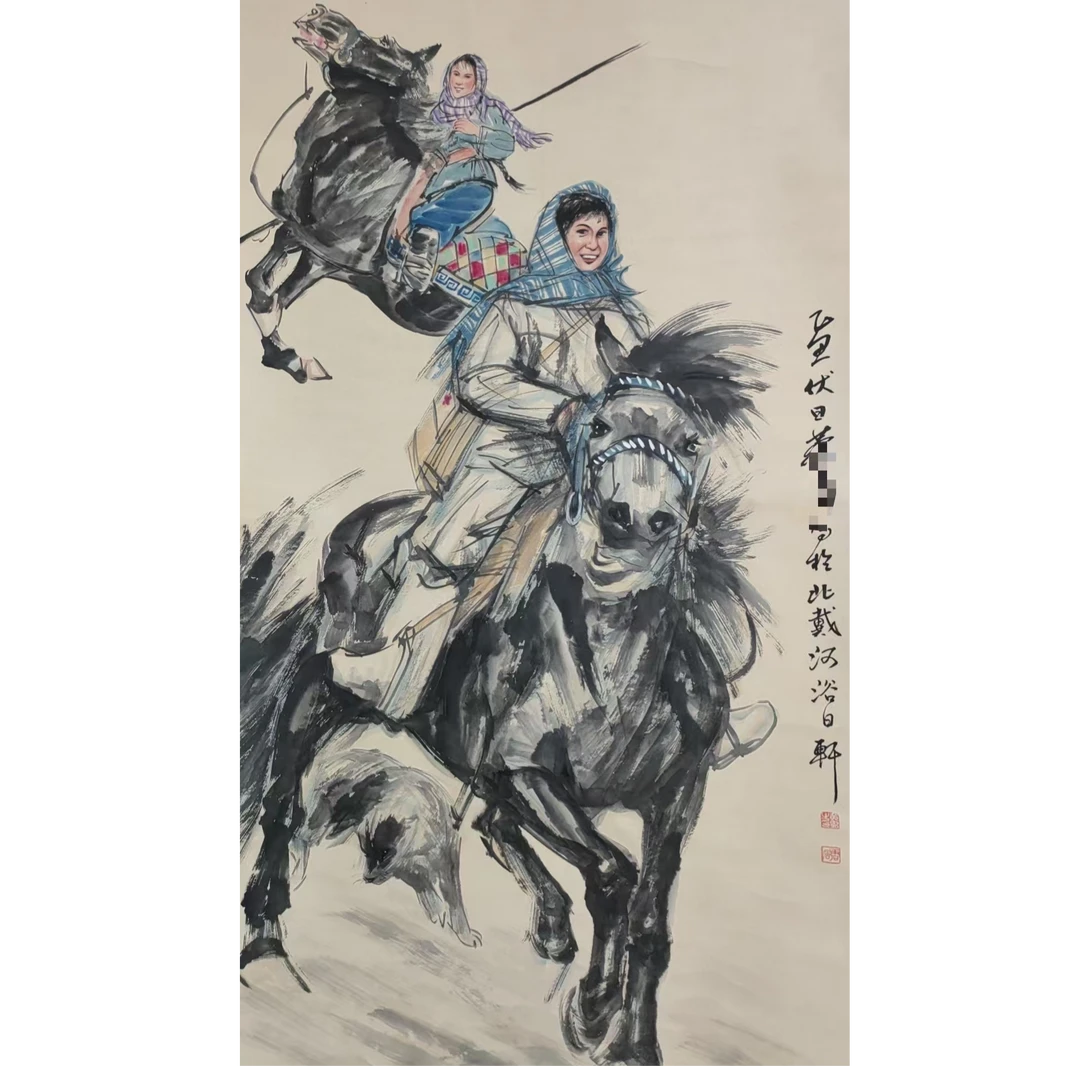 黄老 款人物立轴140*70约8.8平尺