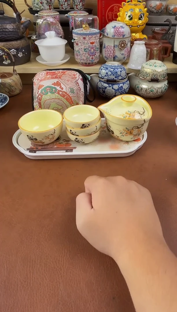 陶瓷茶具摆件旅行套组