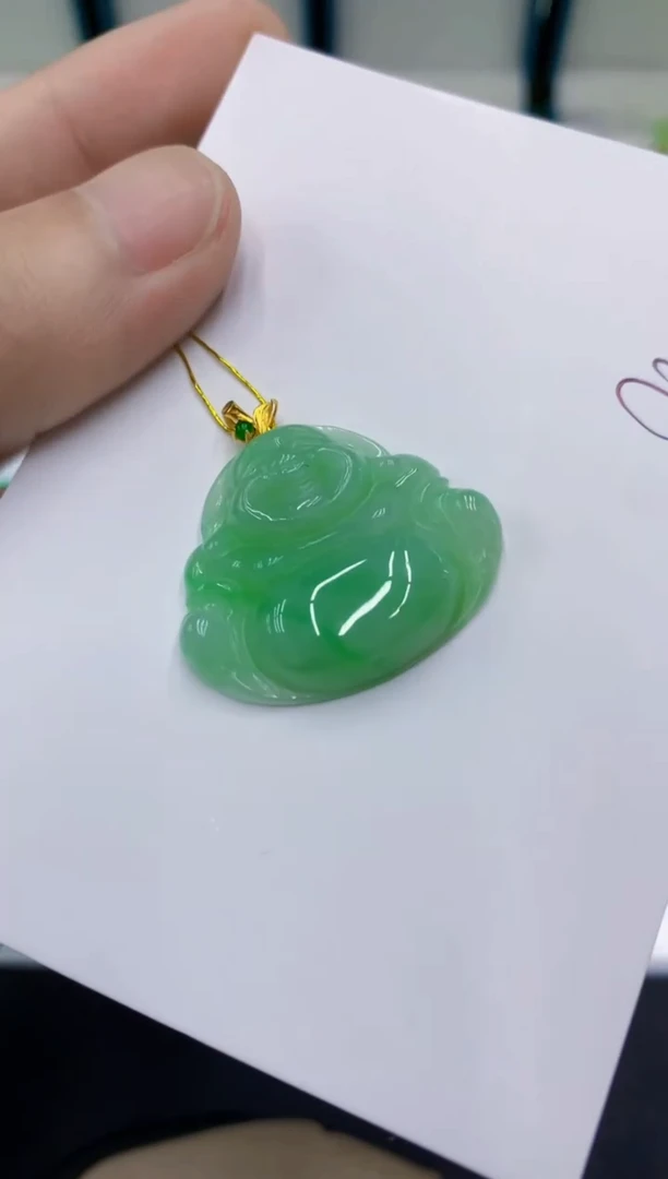 颈饰18K金镶嵌翡翠翡翠