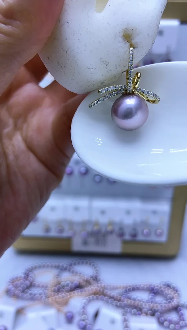 银S925镶嵌耳饰淡水珍珠19