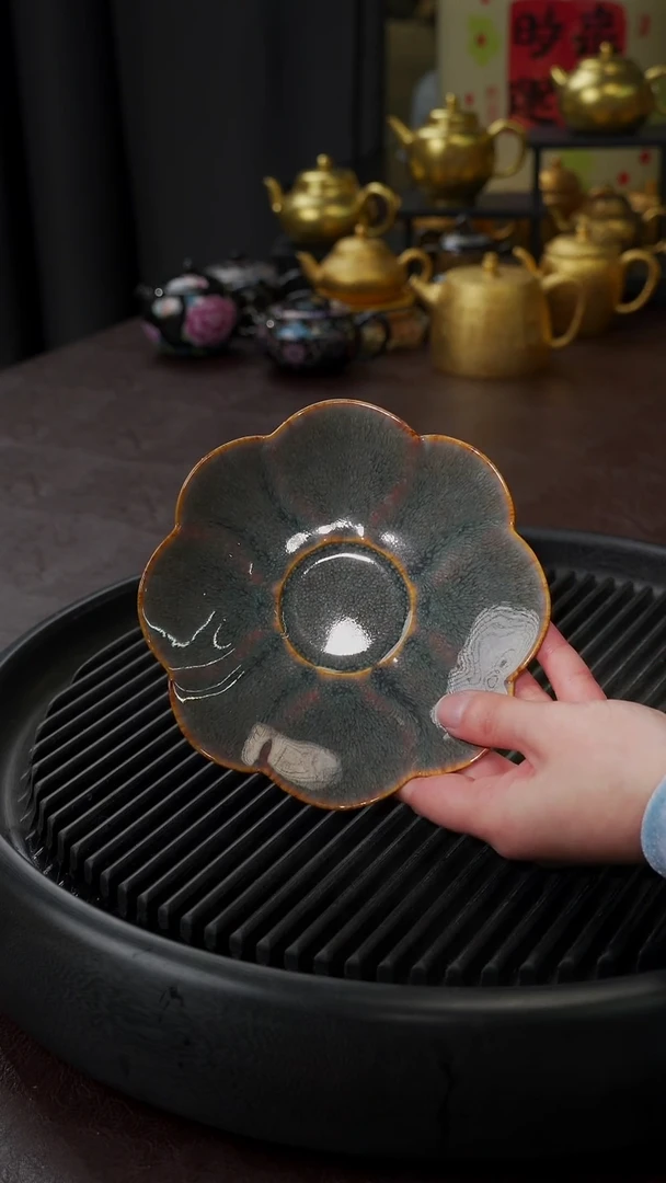 【闪购商品】杯【宜景窑天目釉青釉】壶承