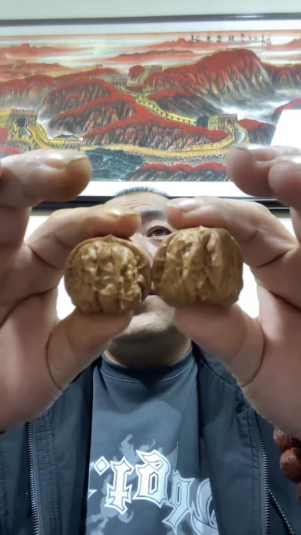 【闪购商品】文玩核桃把件精修打底蛤蟆头35