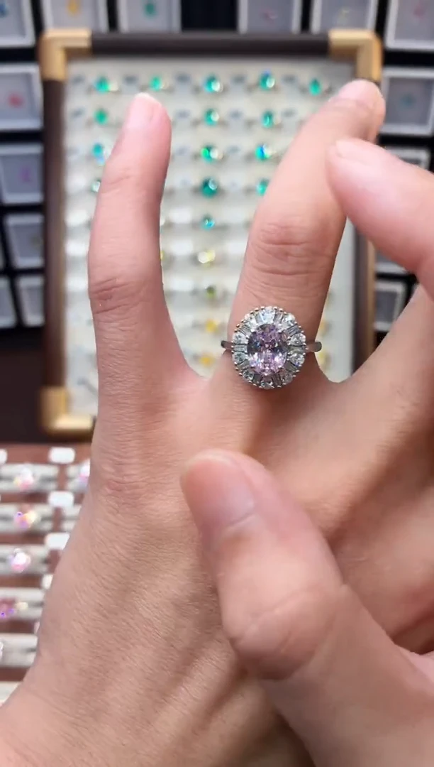 银S925镶嵌戒指绿柱石（摩根石）1888