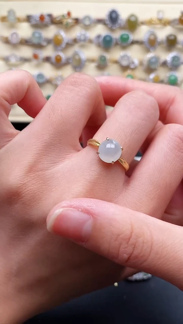 翡翠戒指银S925镶嵌2222222+2