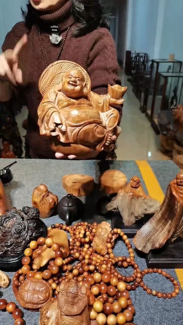 木黄花梨摆件乐乐佛
