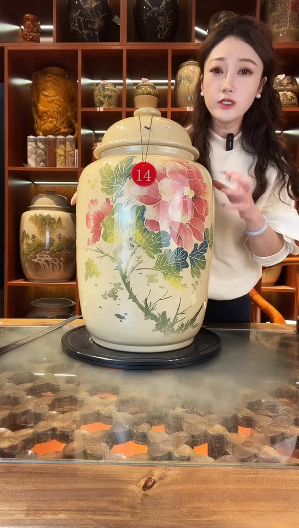 罐李旭泽作品大号白泥缸@14