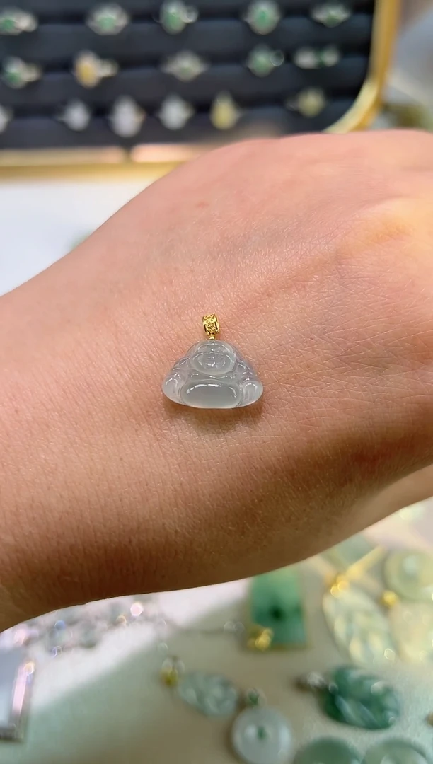 【闪购商品】翡翠颈饰18K金镶嵌佛公