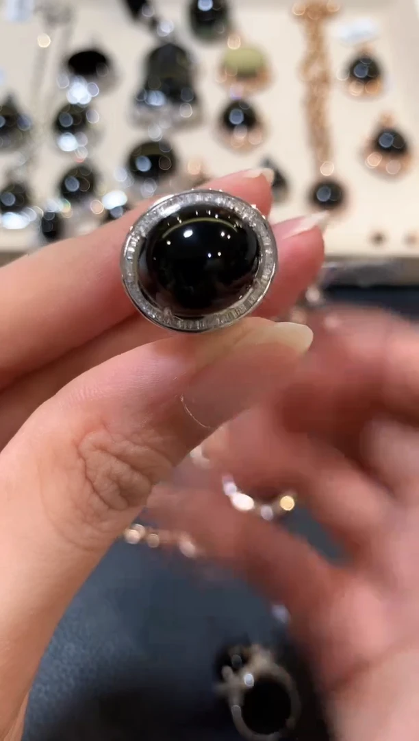 翡翠戒指18K金镶嵌m153