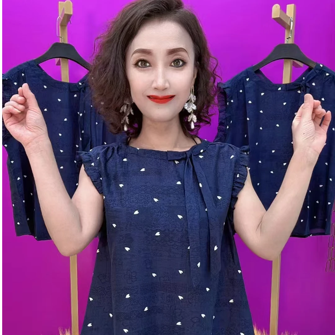 WE红粉依秀819时尚女士坎袖小衫