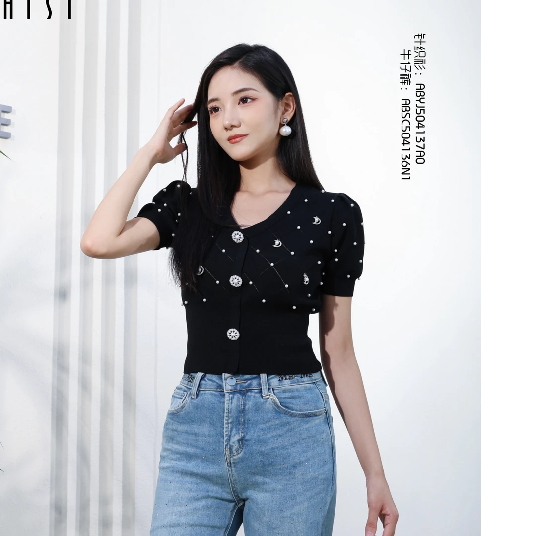 BAISI百丝上衣ABYJ504137A0黑色