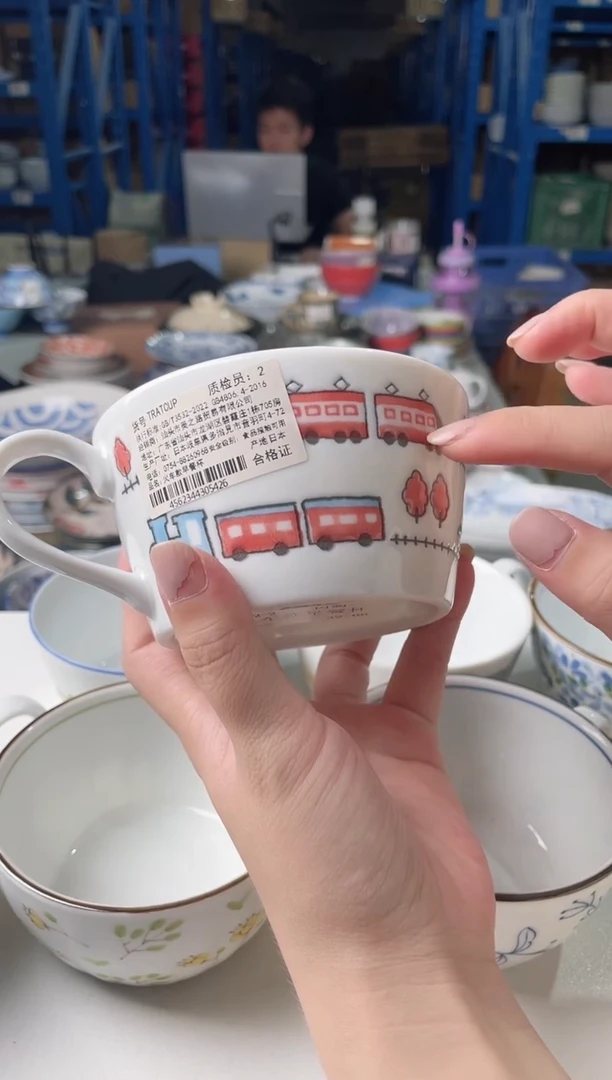 陶瓷火车款早餐杯