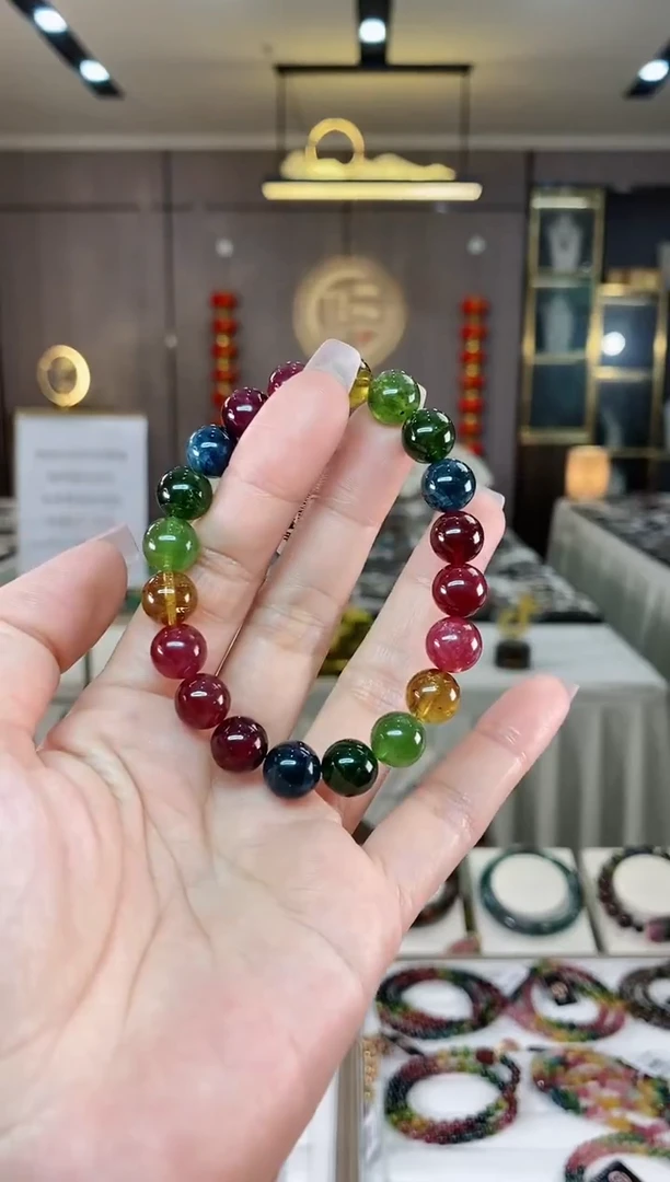 【闪购商品】碧玺单圈手串9.6mm+未镶嵌（多样性发一条）hon