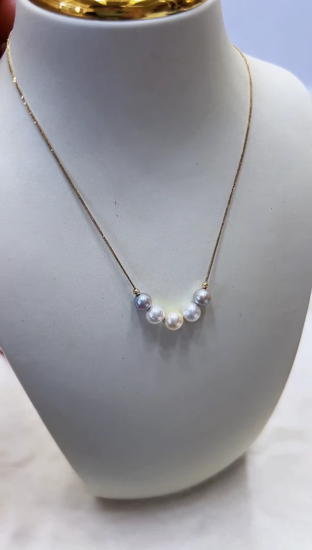 18K金镶嵌海水珍珠DA套链@@yx312