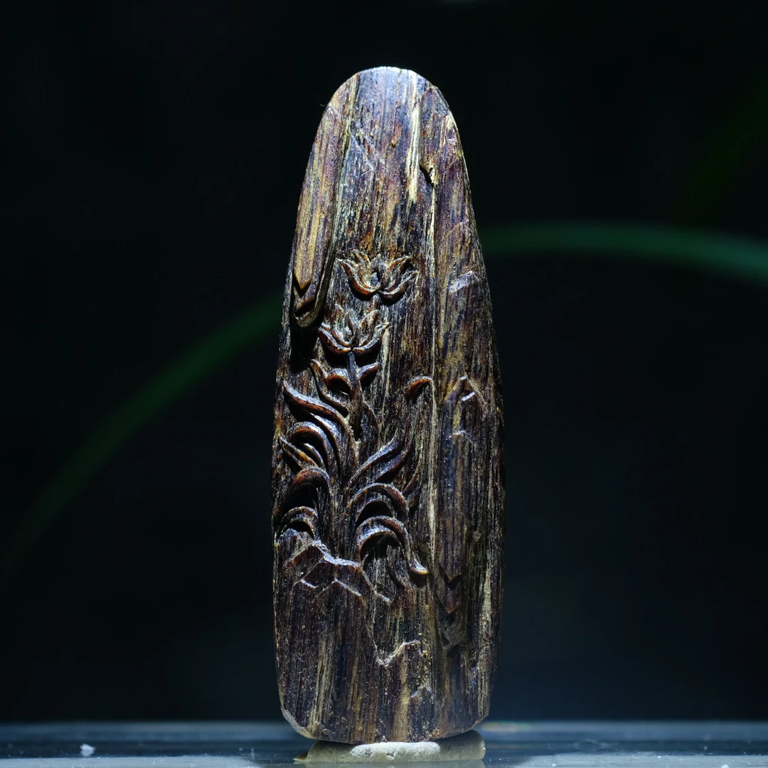 越南芽庄奇楠沉香兰花手工精品收藏吊坠挂件