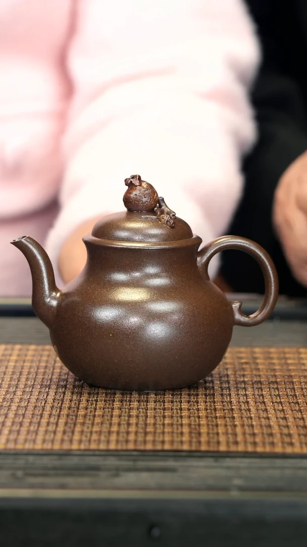 【闪购商品】紫砂茶壶XS20蝴蝶石榴 紫泥柴烧