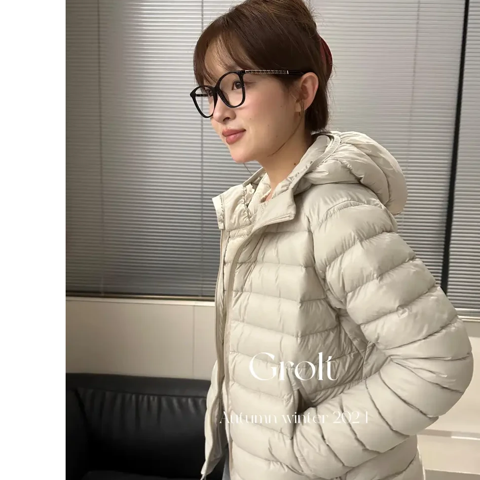 90%白鹅绒填充新国标轻薄款修身型羽绒服短款内搭排骨外套洋气女