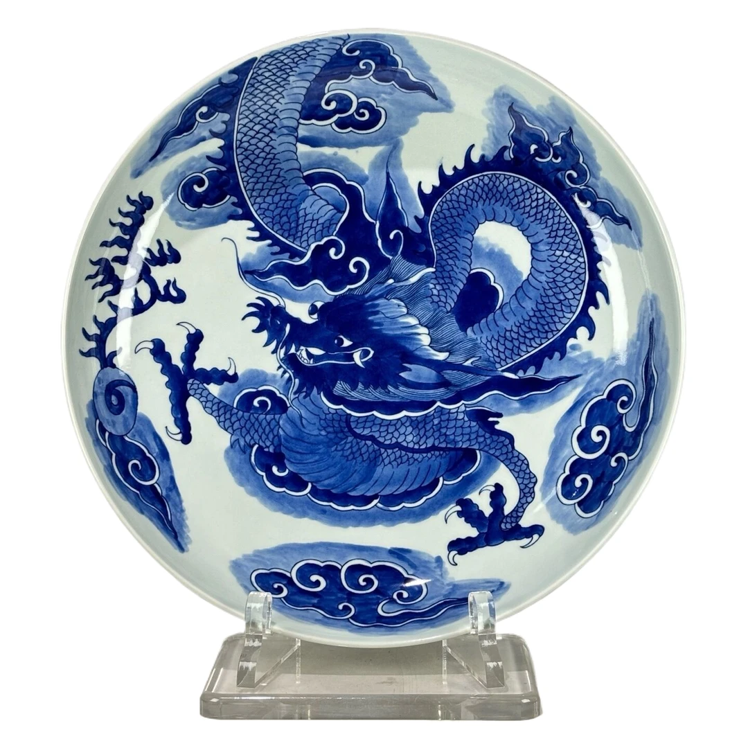 青花过墙龙纹盘7267