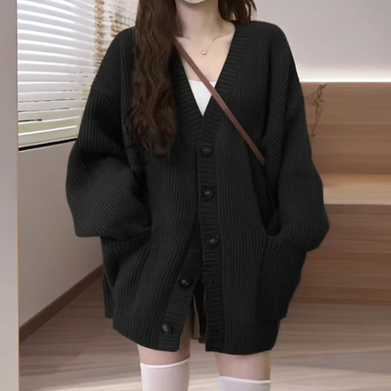 慵懒风韩版开衫新款毛衣女秋冬体闲外套