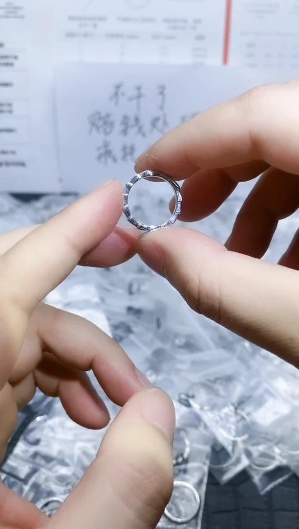 925银合成碳硅石蛇戒排戒20码