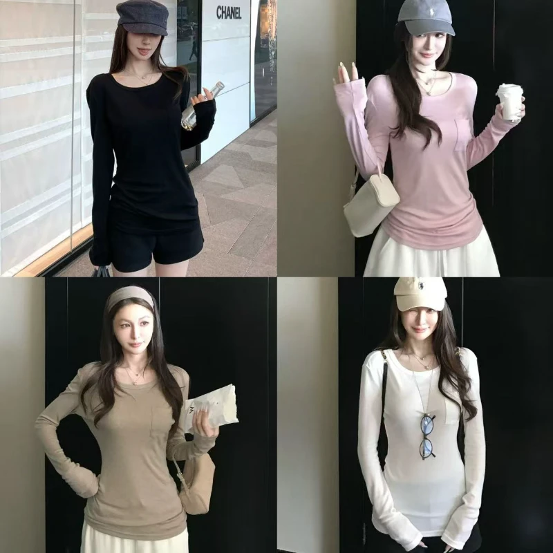 多色入人手N件！皮草搭配高品兰精天丝澳毛打底衫口袋t