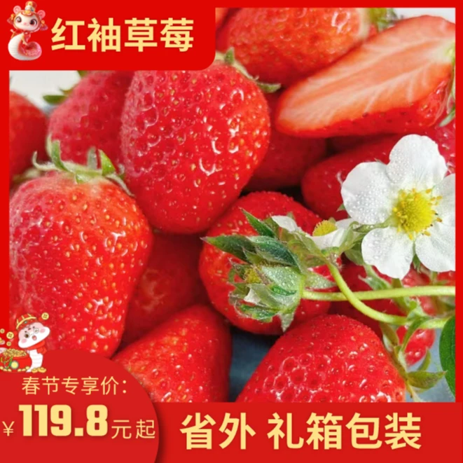 【西禾红袖草莓】全国可发 九甜一酸 新鲜2.4斤坏果包赔顺丰包邮