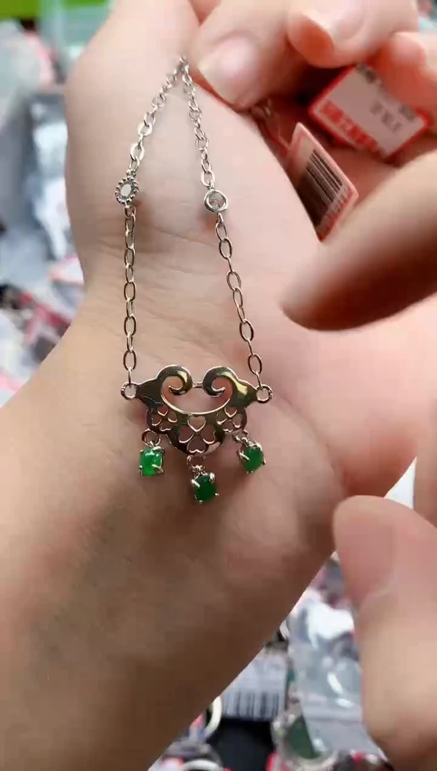 银S925镶嵌戒指翡翠天然A货缅甸翡翠