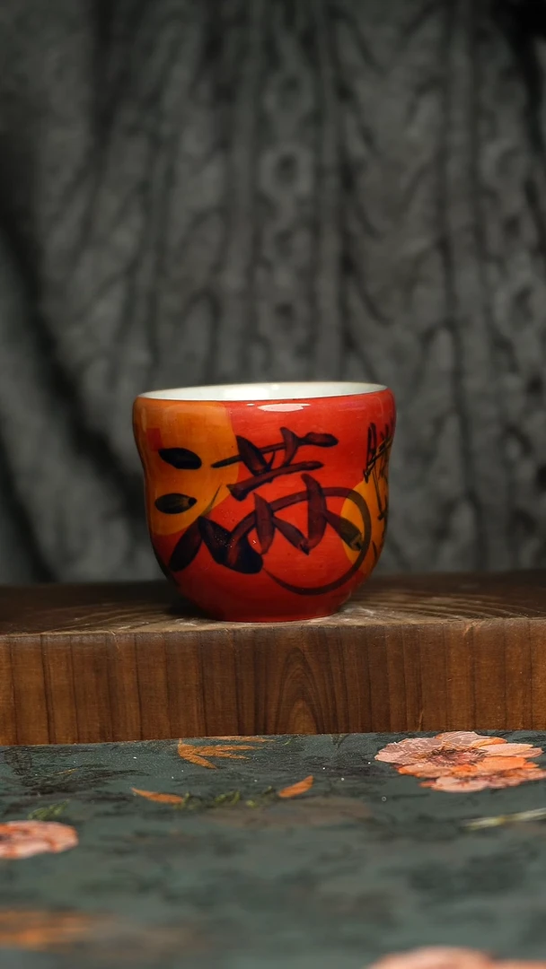 杯釉下彩手工手绘同款陶器