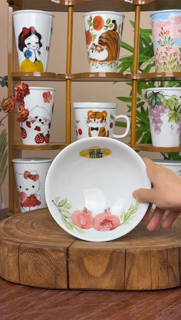 景德镇手绘釉中彩（食品级）壮壮碗