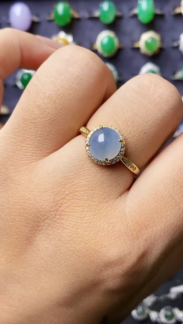 银S925镶嵌戒指翡翠1536