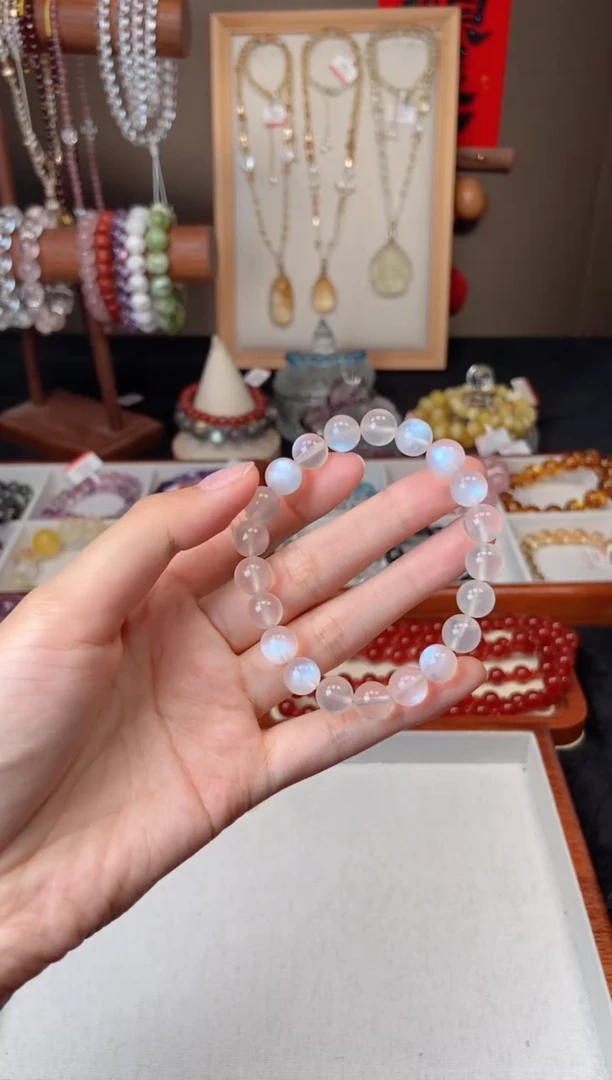 未镶嵌手链月光石10.5mm蓝月光