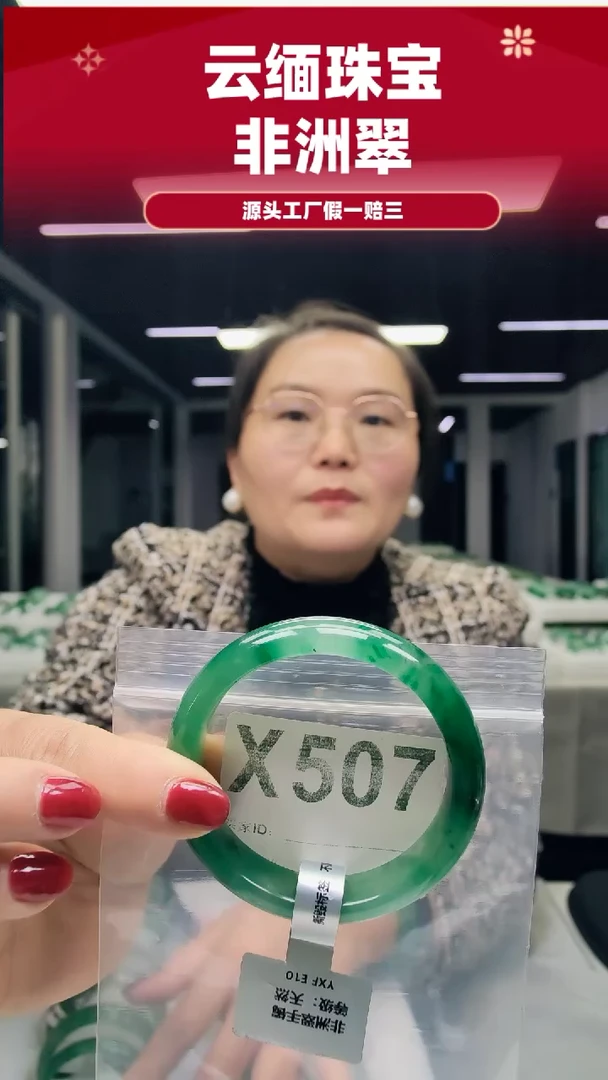 未镶嵌手镯石英质玉（非洲翠）55圈口X507